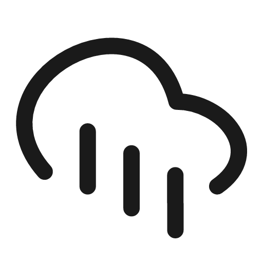 Cloud rain icon, line style, from Myna UI Icons