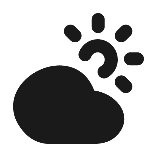 Cloud sun solid icon, filled style, from Myna UI Icons
