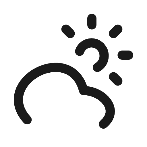Cloud sun icon, line style, from Myna UI Icons