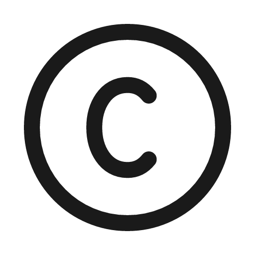 Copyright icon, line style, from Myna UI Icons