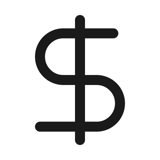 Dollar icon, line style, from Myna UI Icons