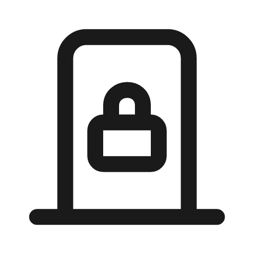 Door closed locked icon, line style, from Myna UI Icons