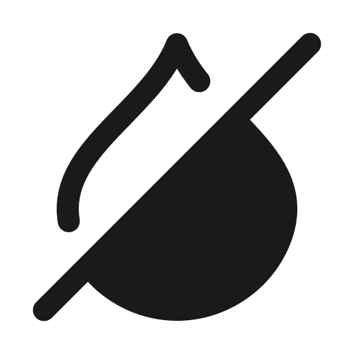 Droplet off solid icon, filled style, from Myna UI Icons