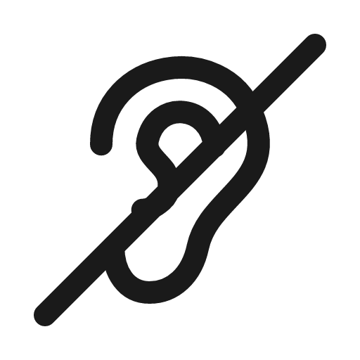 Ear off icon, line style, from Myna UI Icons