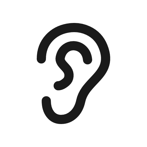 Ear icon, line style, from Myna UI Icons
