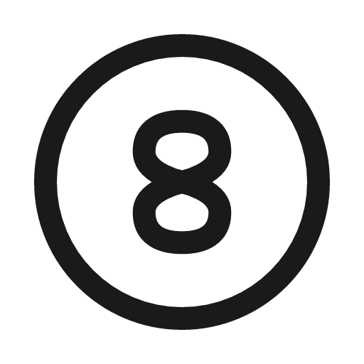Eight circle icon, line style, from Myna UI Icons