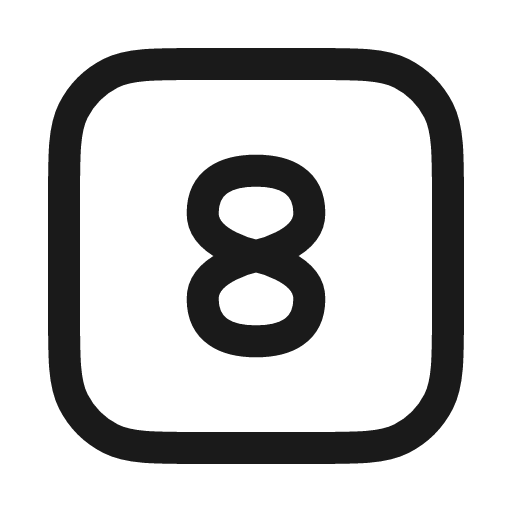 Eight square icon, line style, from Myna UI Icons