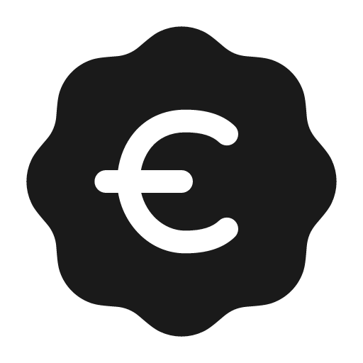 Euro waves solid icon, filled style, from Myna UI Icons