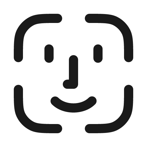 Face id solid icon, filled style, from Myna UI Icons