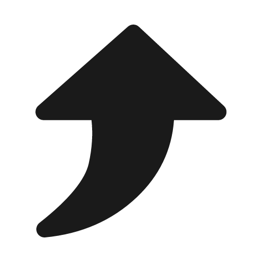 Fat corner right up solid icon, filled style, from Myna UI Icons