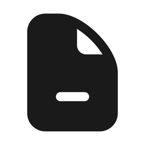 File minus solid icon, filled style, from Myna UI Icons
