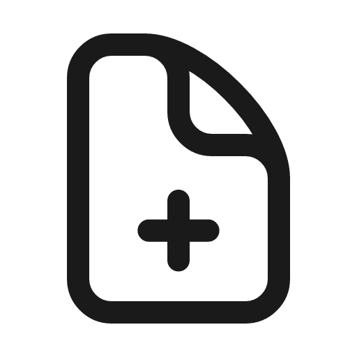 File plus icon, line style, from Myna UI Icons