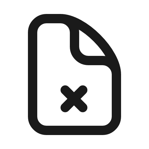 File x icon, line style, from Myna UI Icons