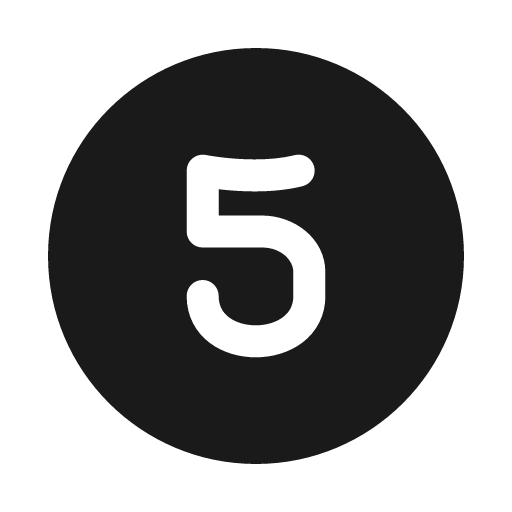 Five circle solid icon, filled style, from Myna UI Icons