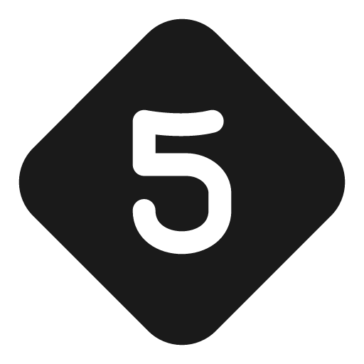 Five diamond solid icon, filled style, from Myna UI Icons