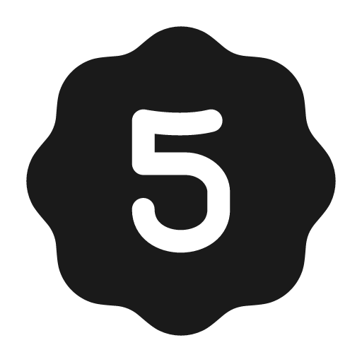Five waves solid icon, filled style, from Myna UI Icons