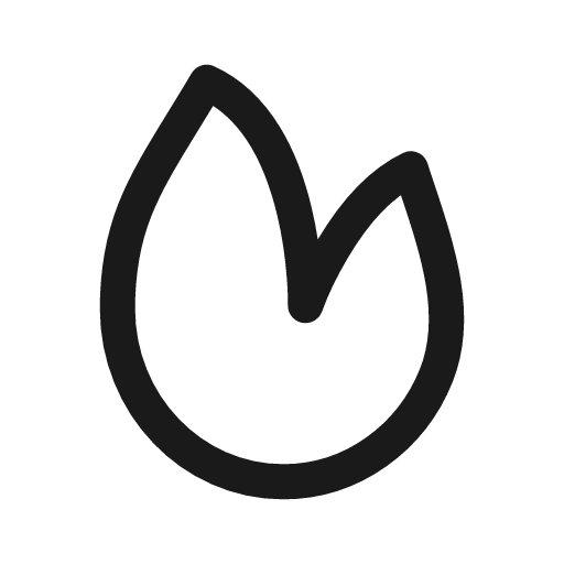 Flame icon, line style, from Myna UI Icons