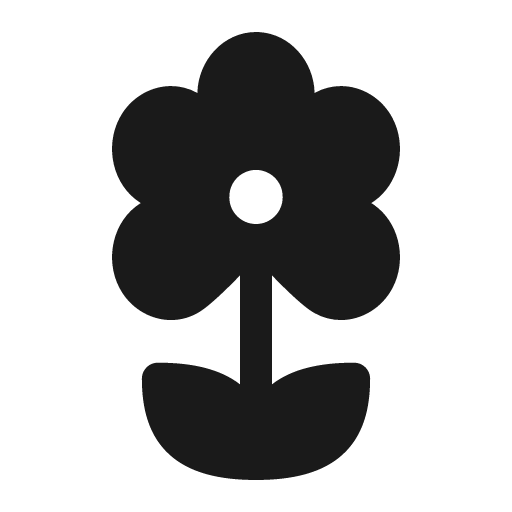 Flower 2 solid icon, filled style, from Myna UI Icons