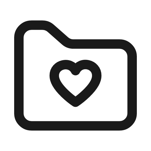Folder heart icon, line style, from Myna UI Icons