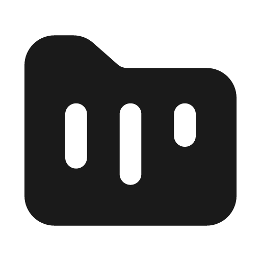 Folder kanban solid icon, filled style, from Myna UI Icons