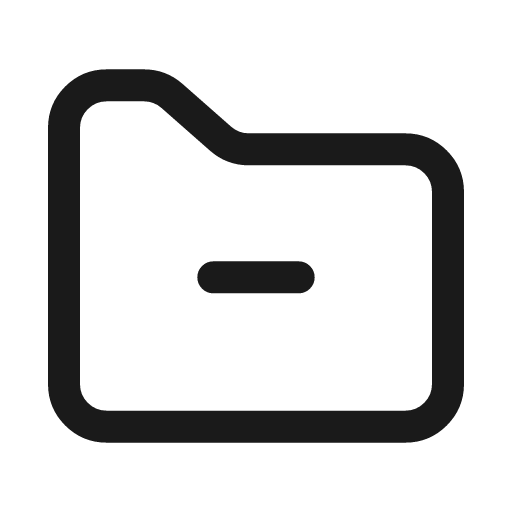 Folder minus icon, line style, from Myna UI Icons