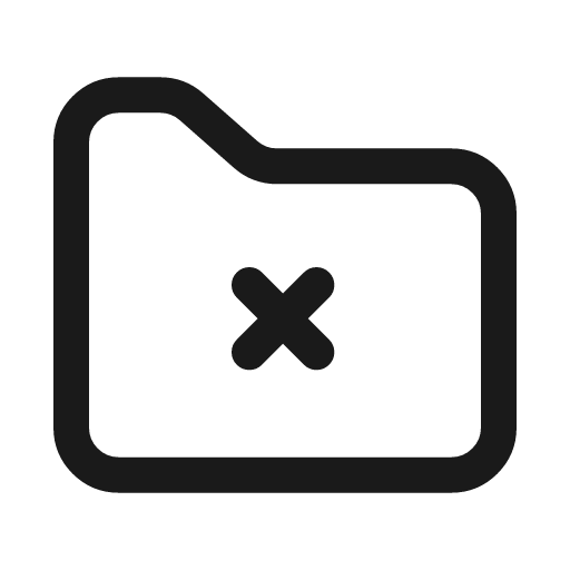 Folder x icon, line style, from Myna UI Icons