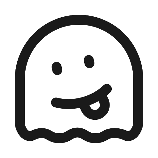 Funny ghost icon, line style, from Myna UI Icons