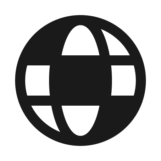 Globe solid icon, filled style, from Myna UI Icons