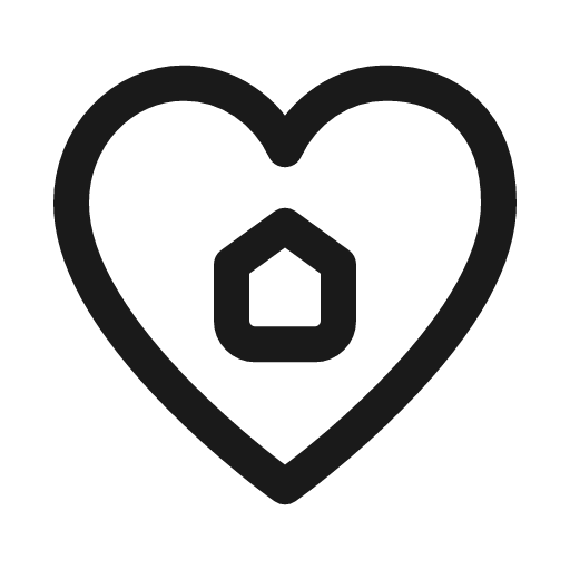 Heart home icon, line style, from Myna UI Icons