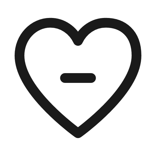 Heart minus icon, line style, from Myna UI Icons