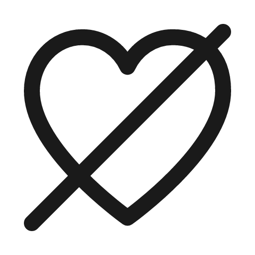 Heart off icon, line style, from Myna UI Icons