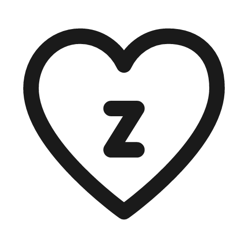 Heart snooze icon, line style, from Myna UI Icons