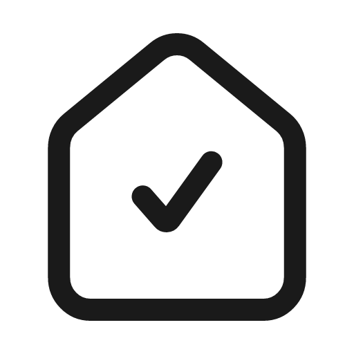 Home check icon, line style, from Myna UI Icons