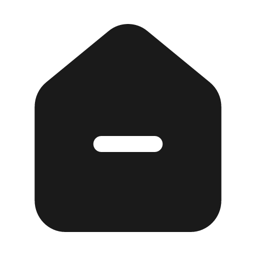 Home minus solid icon, filled style, from Myna UI Icons