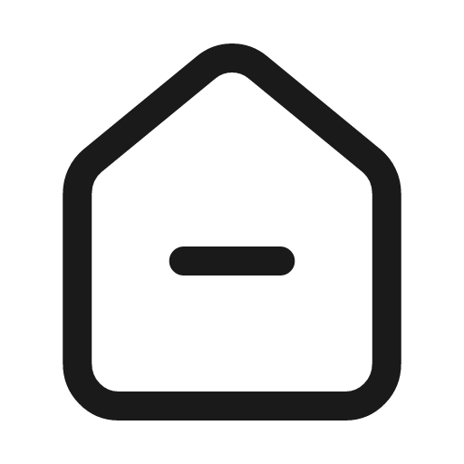 Home minus icon, line style, from Myna UI Icons