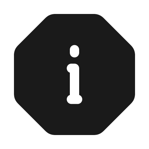 Info octagon solid icon, filled style, from Myna UI Icons