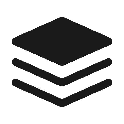 Layers three solid icon, filled style, from Myna UI Icons