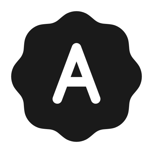 Letter a waves solid icon, filled style, from Myna UI Icons