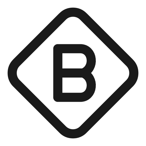 Letter b diamond icon, line style, from Myna UI Icons