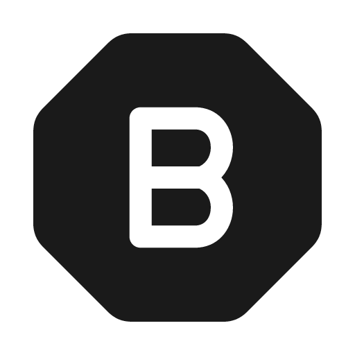 Letter b octagon solid icon, filled style, from Myna UI Icons