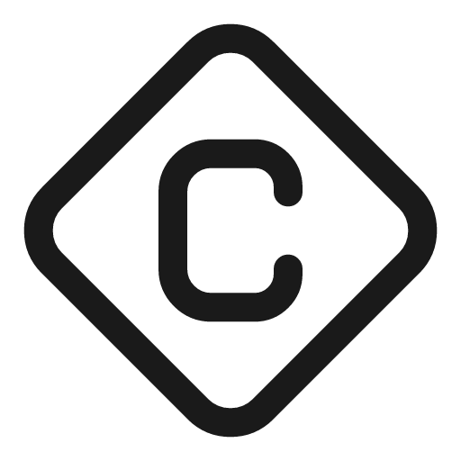 Letter c diamond icon, line style, from Myna UI Icons