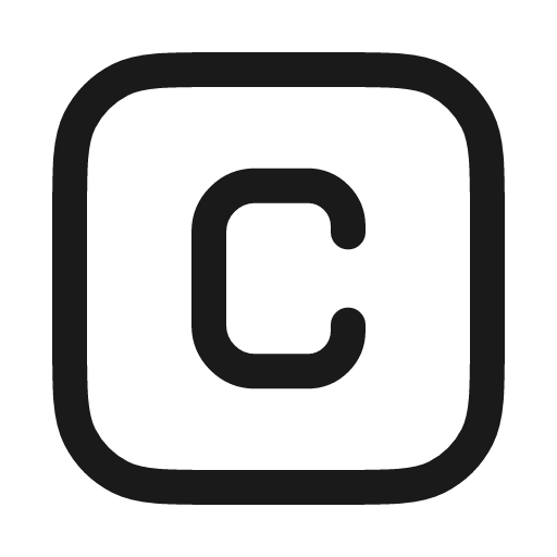 Letter c square icon, line style, from Myna UI Icons