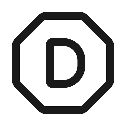 Letter d octagon icon, line style, from Myna UI Icons