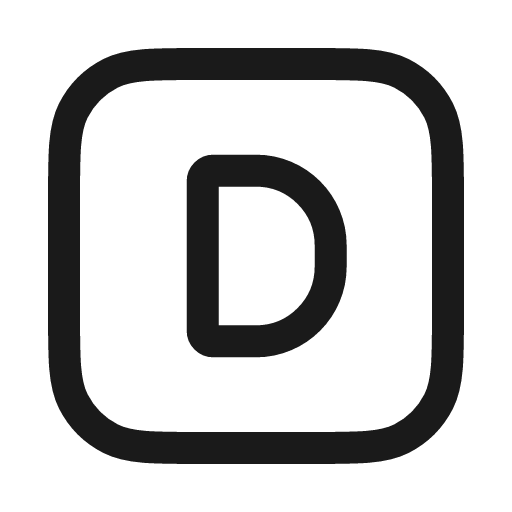 Letter d square icon, line style, from Myna UI Icons