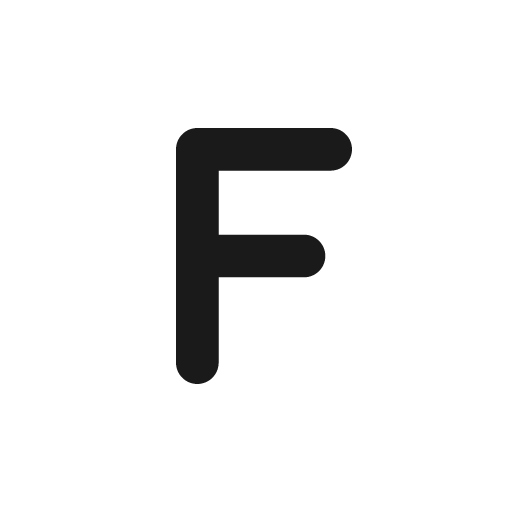 Letter f solid icon, filled style, from Myna UI Icons