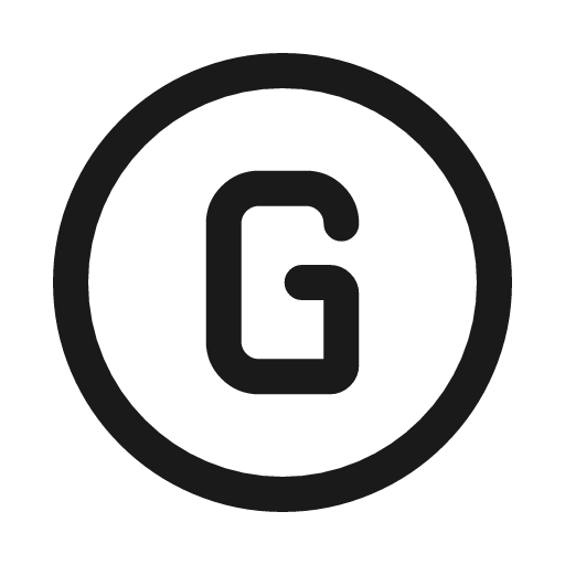 Letter g circle icon, line style, from Myna UI Icons