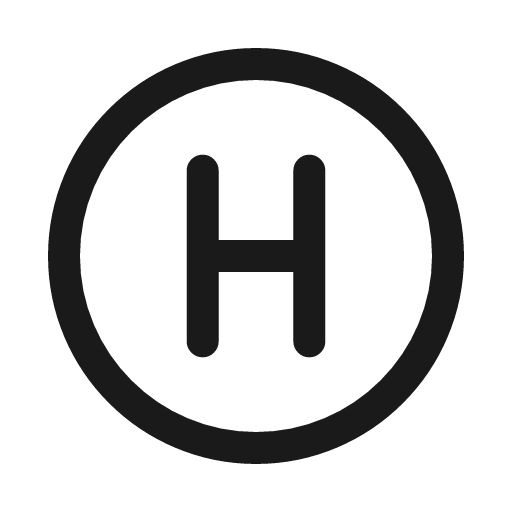 Letter h circle icon, line style, from Myna UI Icons