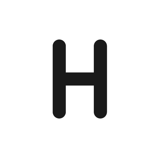 Letter h solid icon, filled style, from Myna UI Icons