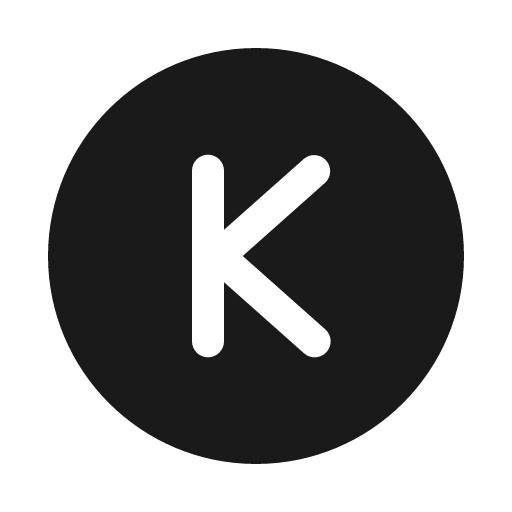 Letter k circle solid icon, filled style, from Myna UI Icons