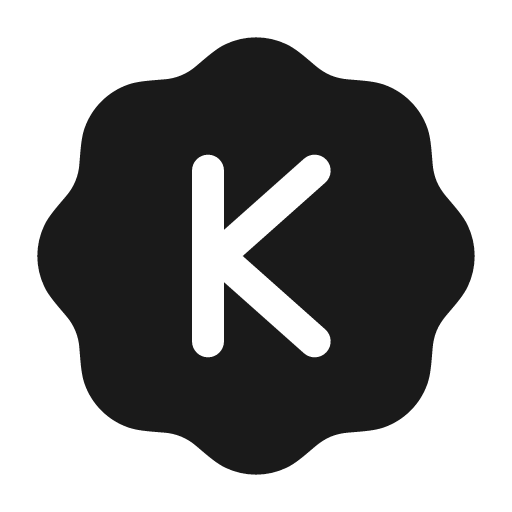 Letter k waves solid icon, filled style, from Myna UI Icons